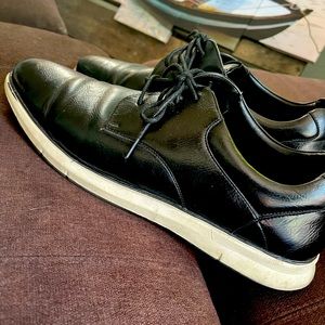 Van Heusen Black Leather Loafers